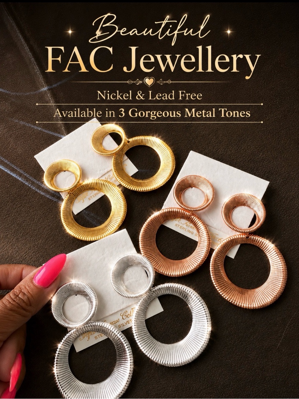 Rose Gold Plated WOW Statement Post Earrings